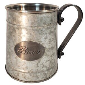 Beer Mug. Galvanized Steel / Stainless Steel. 16 oz Capacity